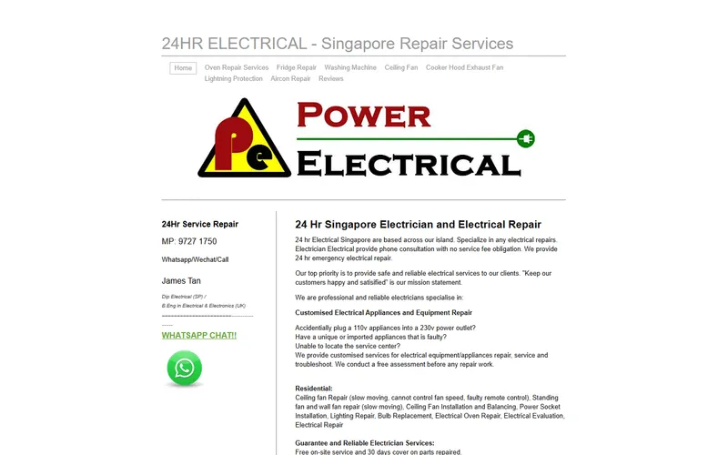 Power Electrical Singapore homepage