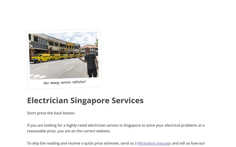 Repair.SG electrician Singapore homepage