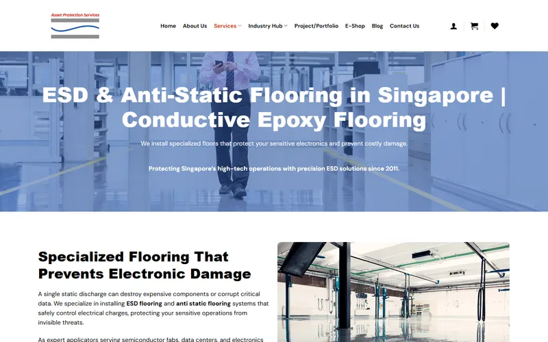 Asset Protection Services ESD epoxy flooring Singapore homepage