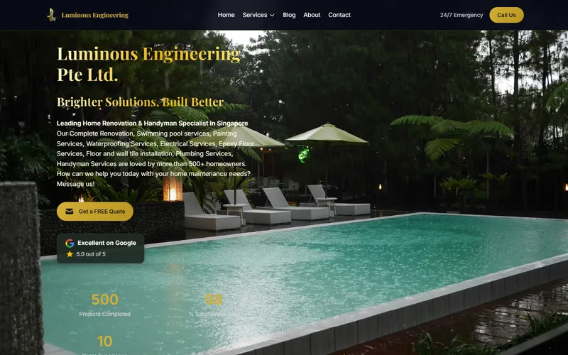 Luminous Engineering epoxy flooring Singapore homepage