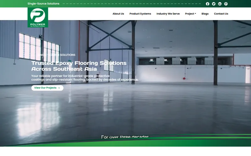 Polymer International epoxy flooring Singapore homepage