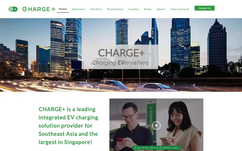 Charge+ EV charging Singapore homepage