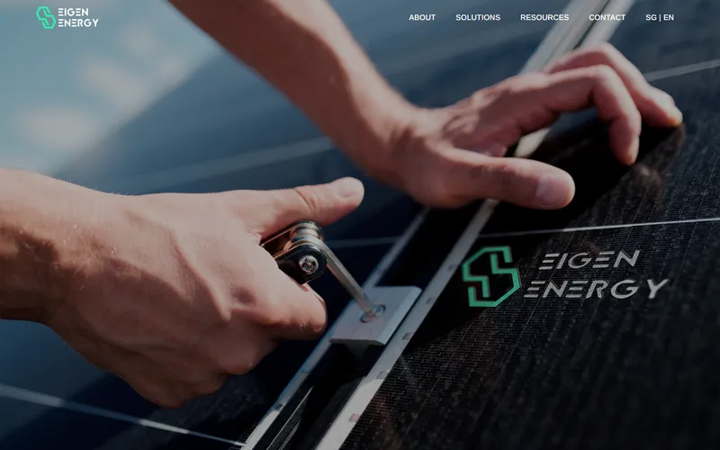 Eigen Energy EV charging and solar Singapore homepage