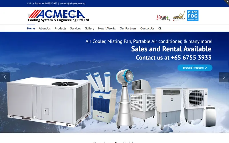 Acmeca misting and cooling systems homepage