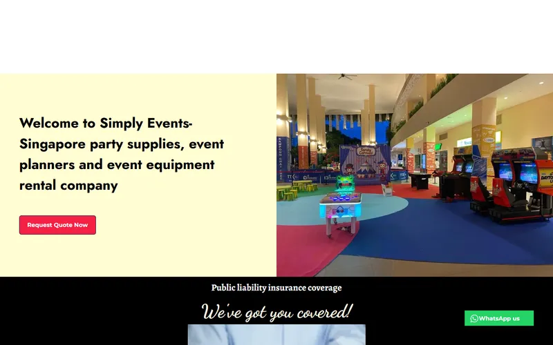 Simply Events giant fan rental homepage