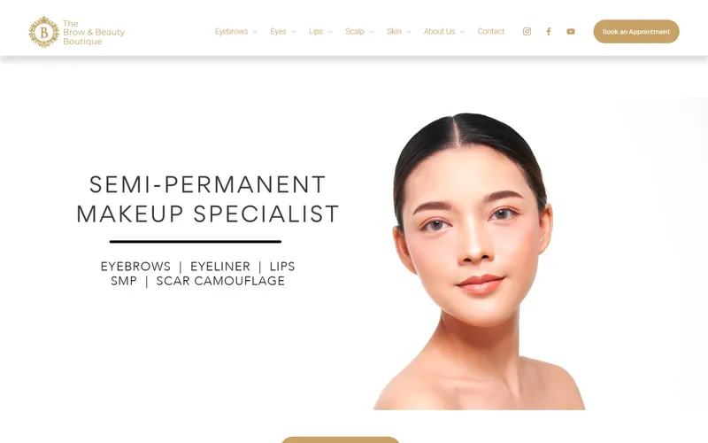 The Brow and Beauty Boutique homepage