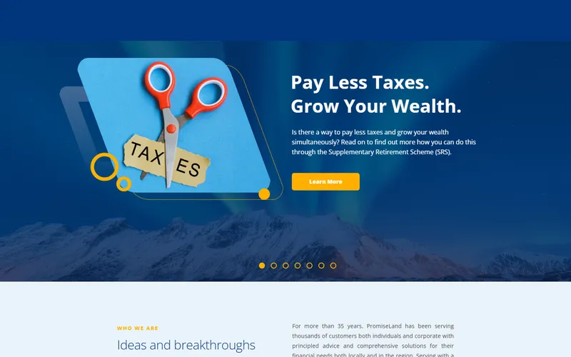 PromiseLand financial advisory Singapore homepage