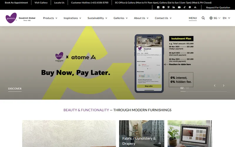 Goodrich Global flooring Singapore homepage