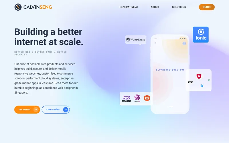 Calvin Seng freelance web designer homepage
