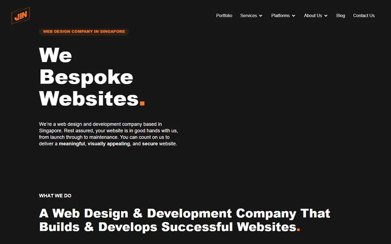 JIN Design freelance web designer homepage