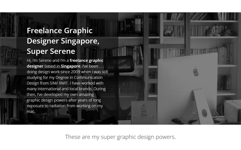 Serene Soh freelance web designer Singapore homepage