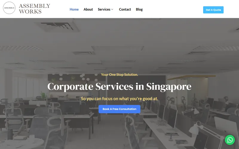 Assembly Works grant consultant Singapore homepage