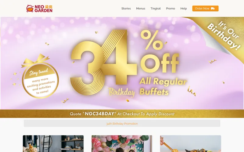 Neo Garden dessert table Singapore homepage