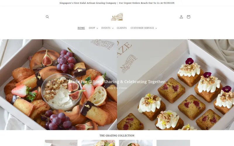 Nomad's Soiree halal grazing table Singapore homepage