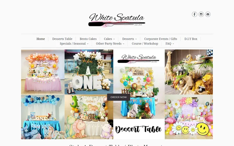 White Spatula dessert table Singapore homepage