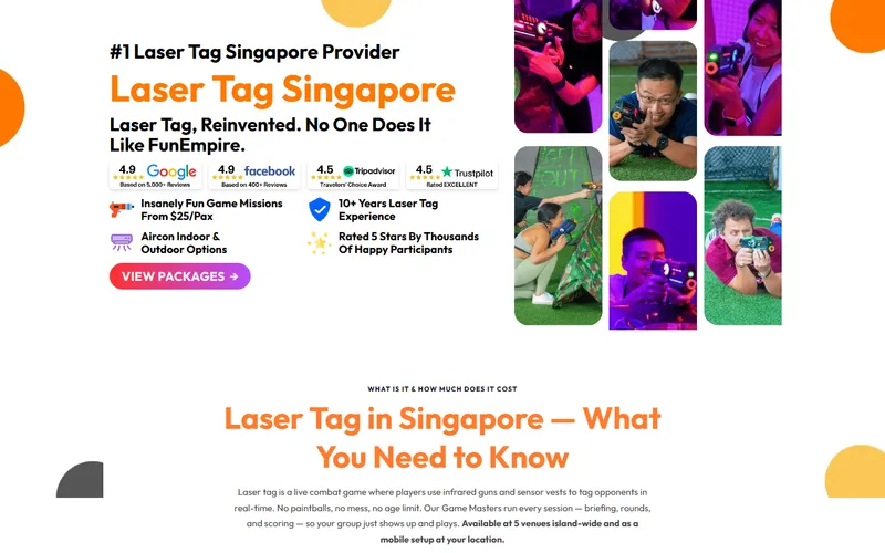 The Fun Empire laser tag homepage