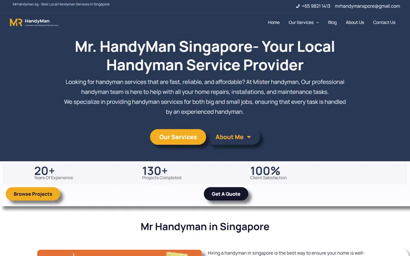 Mr Handyman Singapore homepage