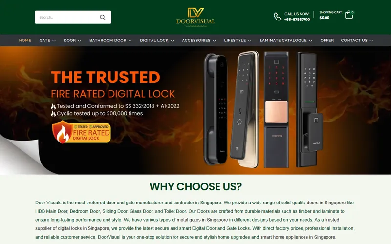 DoorVisual HDB door gate and digital lock Singapore homepage