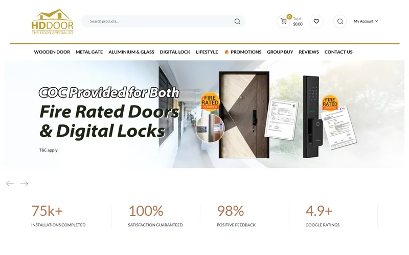 HD Door HDB door and gate supplier Singapore homepage