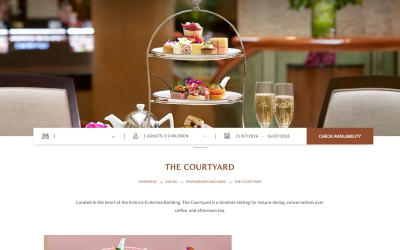 The Fullerton Hotel Courtyard high tea Singapore