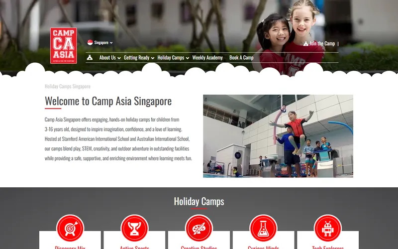 Camp Asia homepage screenshot