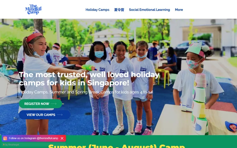 The Mindful Camp homepage screenshot