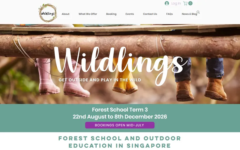 Wildlings homepage screenshot
