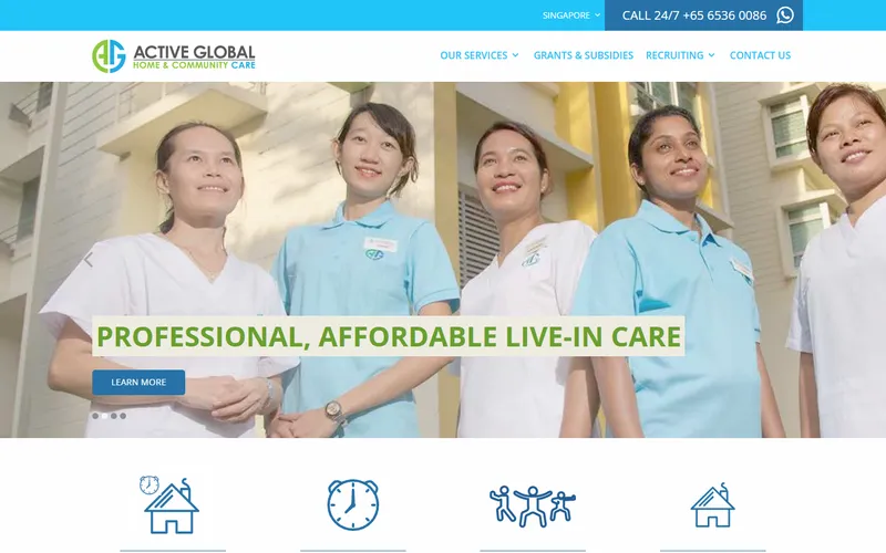 Active Global Caregivers homepage