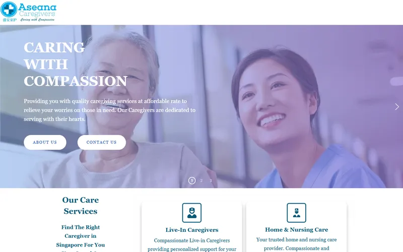 Aseana Caregivers homepage