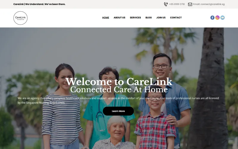 CareLink Home Nursing Services homepage