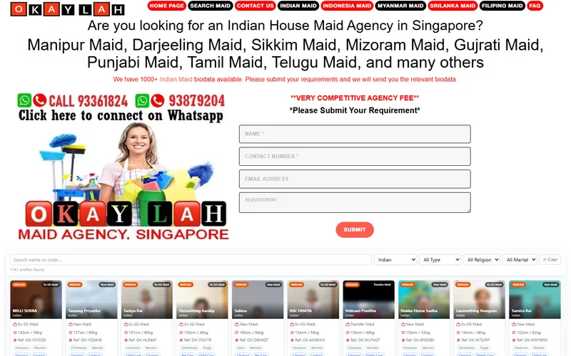Okaylah Services homepage