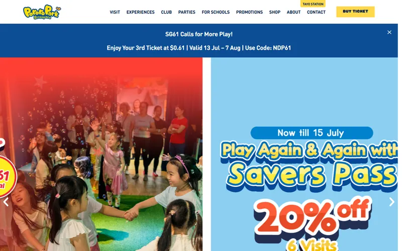 Pororo Park Singapore indoor playground homepage