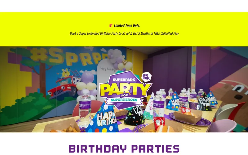 SuperPark Singapore indoor activity park homepage