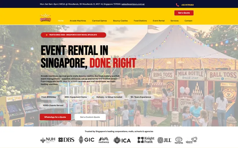 Eventguru inflatable rental homepage