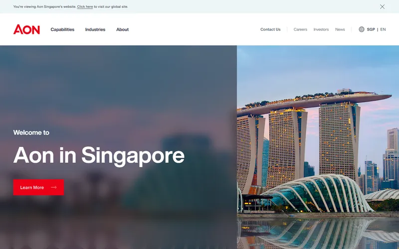 Aon Singapore insurance broker homepage