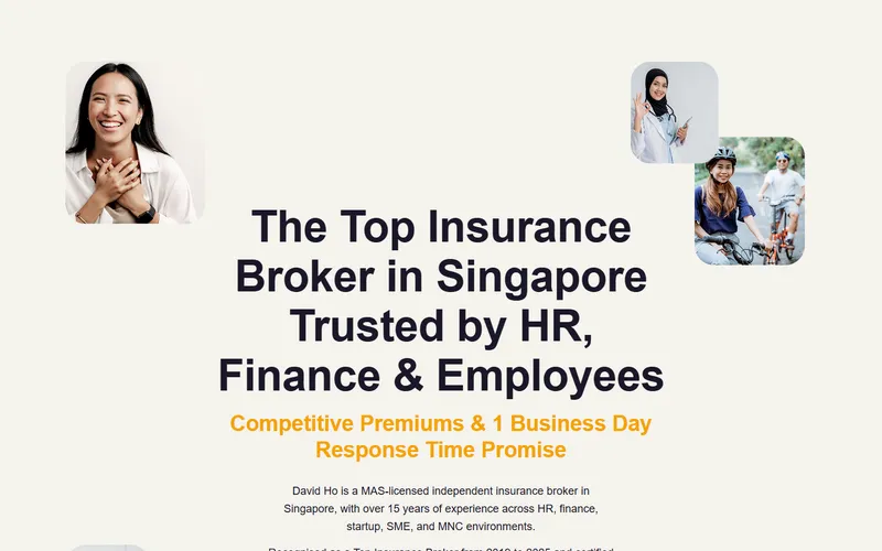 David Ho insurance broker Singapore homepage