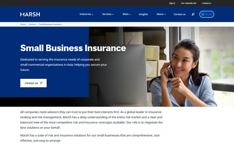 Marsh Singapore insurance broker homepage