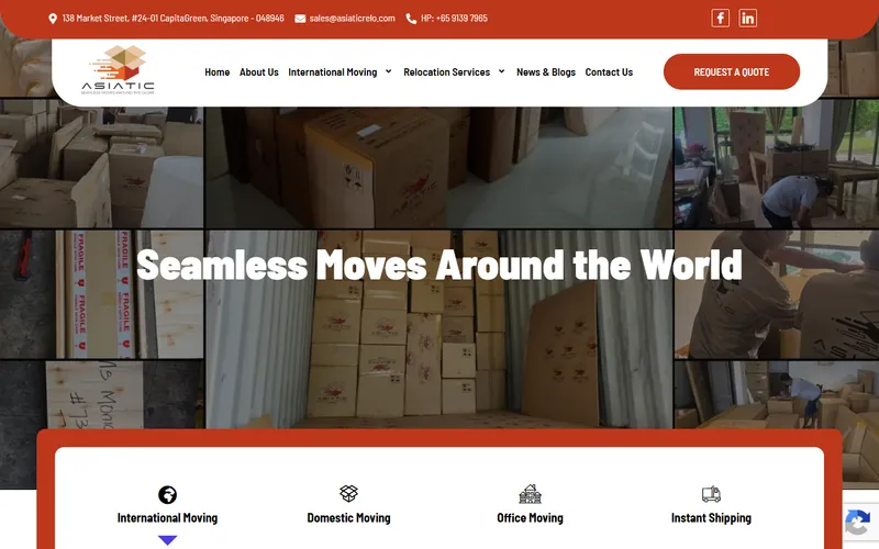 Asiatic International Relocation Singapore homepage