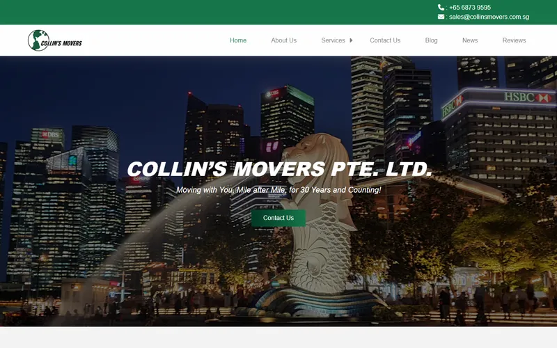 Collins Movers Singapore homepage