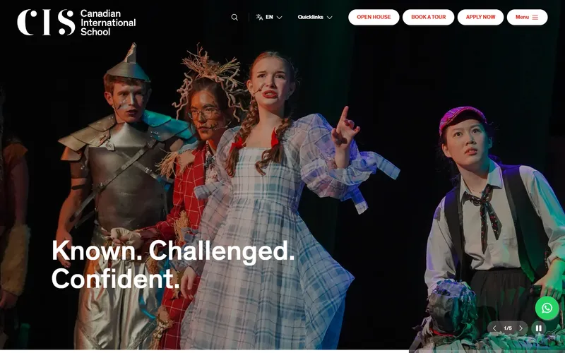 Canadian International School homepage screenshot