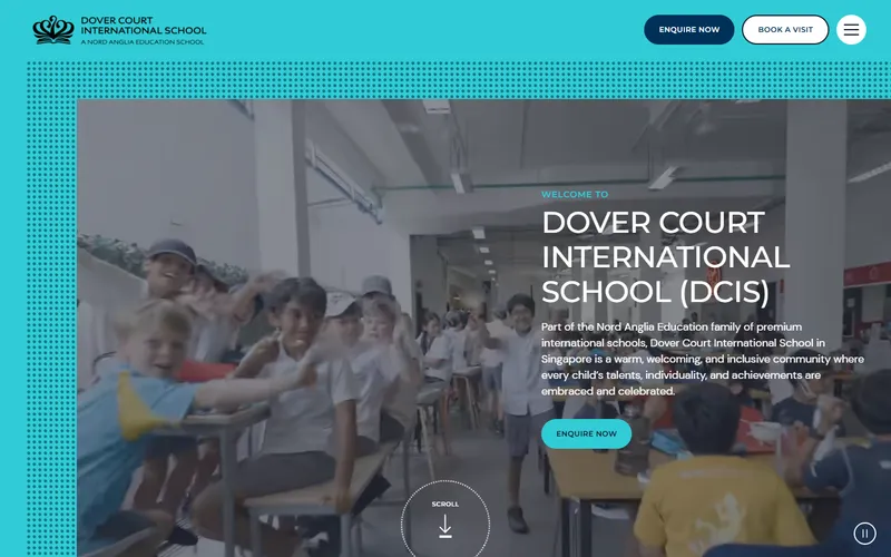 Dover Court International School homepage screenshot