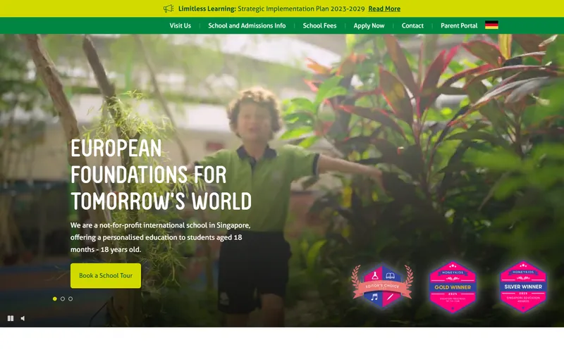 German European School Singapore homepage screenshot