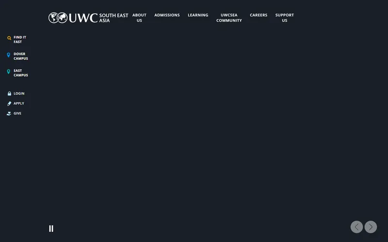 UWC South East Asia homepage screenshot