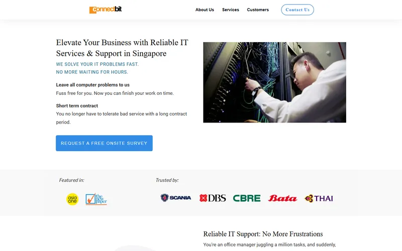 Connectbit IT support Singapore homepage