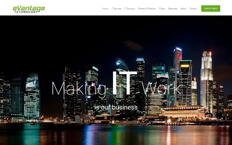 Evantage Technology IT support Singapore homepage