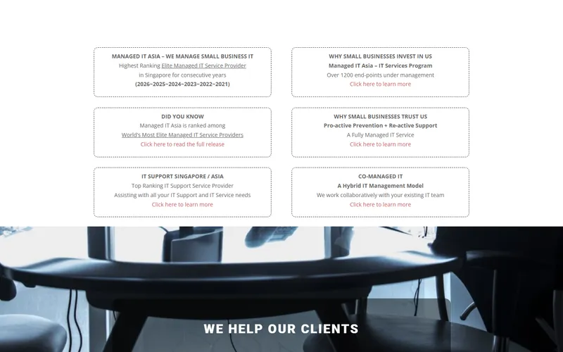 Managed IT Asia IT support Singapore homepage