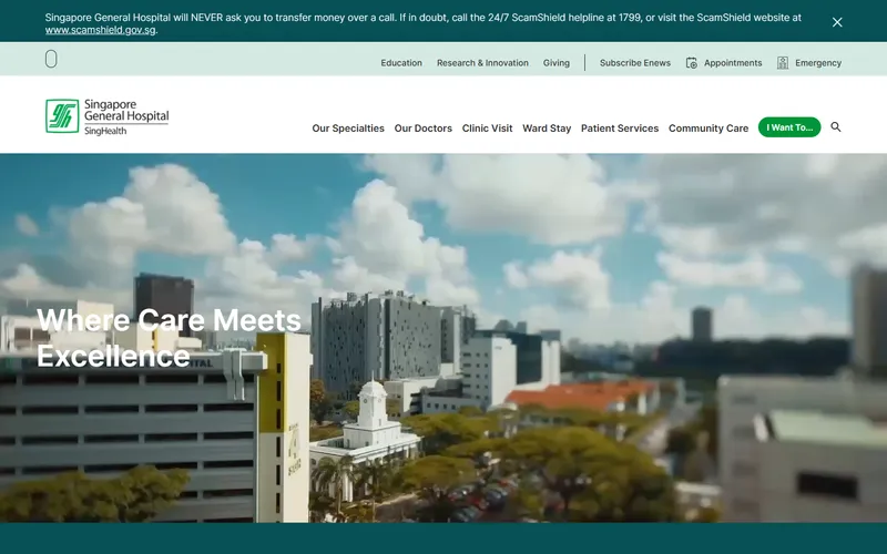Singapore General Hospital homepage