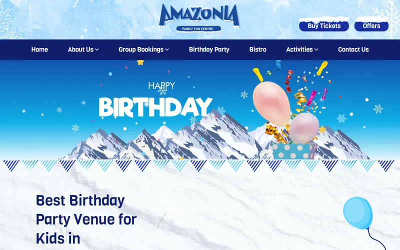 Amazonia Great World birthday party Singapore homepage