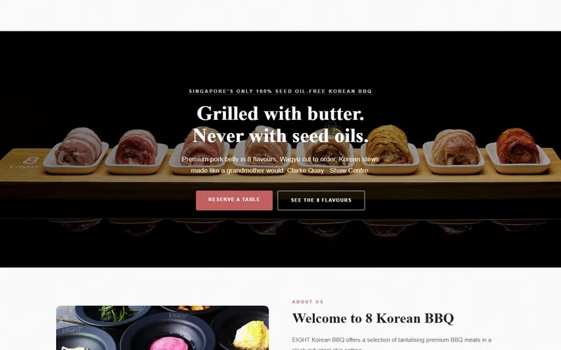 8 Korean BBQ homepage