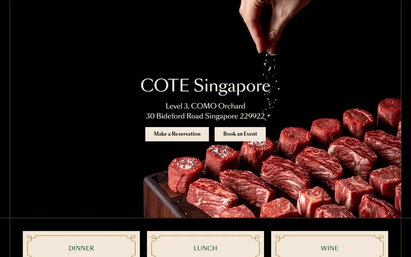 COTE Korean Steakhouse Singapore page